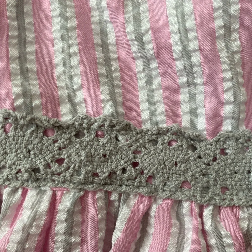 Marmellata Girls, Pink Seersucker Dress, Barbiecore, Size 18M